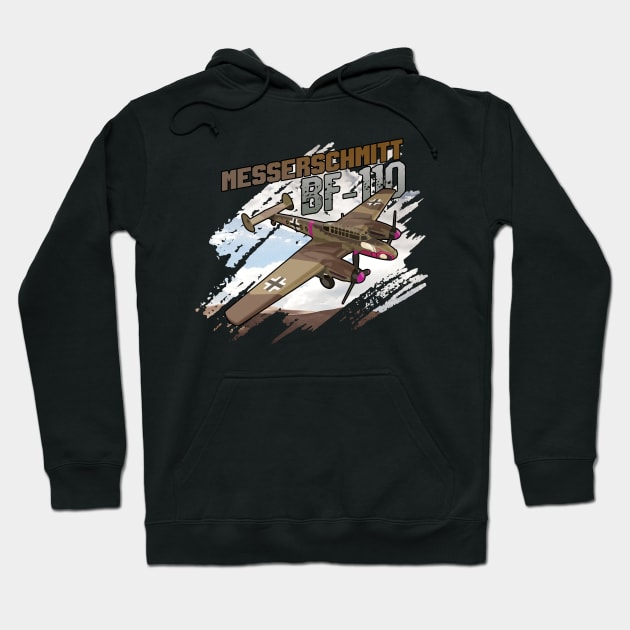 Me110 Warbird Tee Gift Fighter Aircraft Shirt Gift Hoodie by woormle